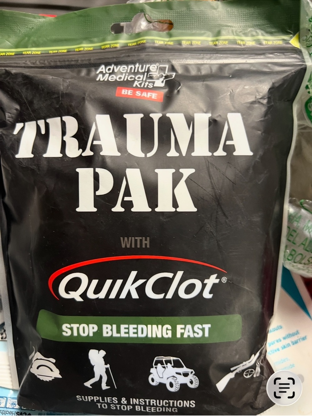 Black Trauma Pak with QuikClot – Stop Bleeding Fast